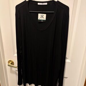 Michelle Mae Black V-Neck Top 2XL